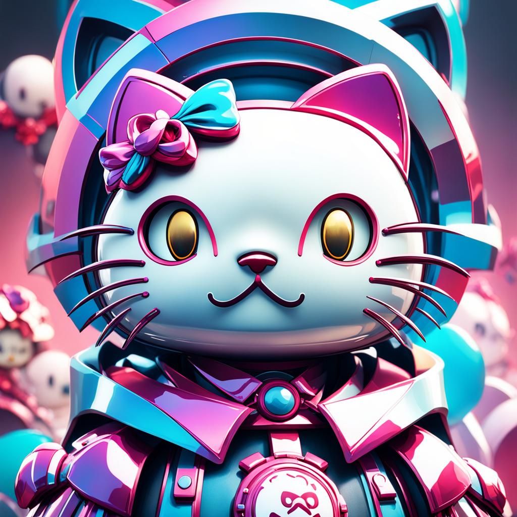 Hyperdetailed Hello Kitty Portrait by Greg Rutkowski