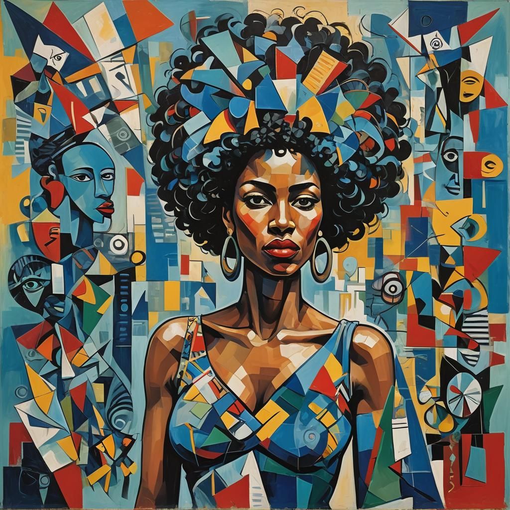 Vibrant Afro-Cuban Woman in Surrealist Style