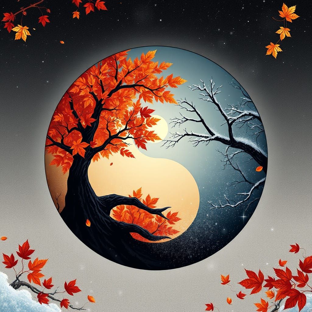 Harmonious Balance of Nature in Winter and Autumn