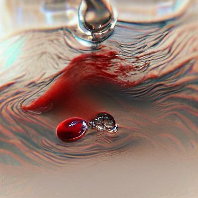 Blood Drop Suspended in Water