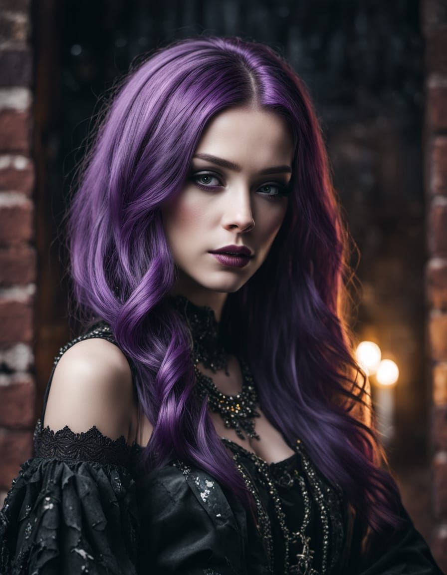 Gothic Goddess in Purple Majesty