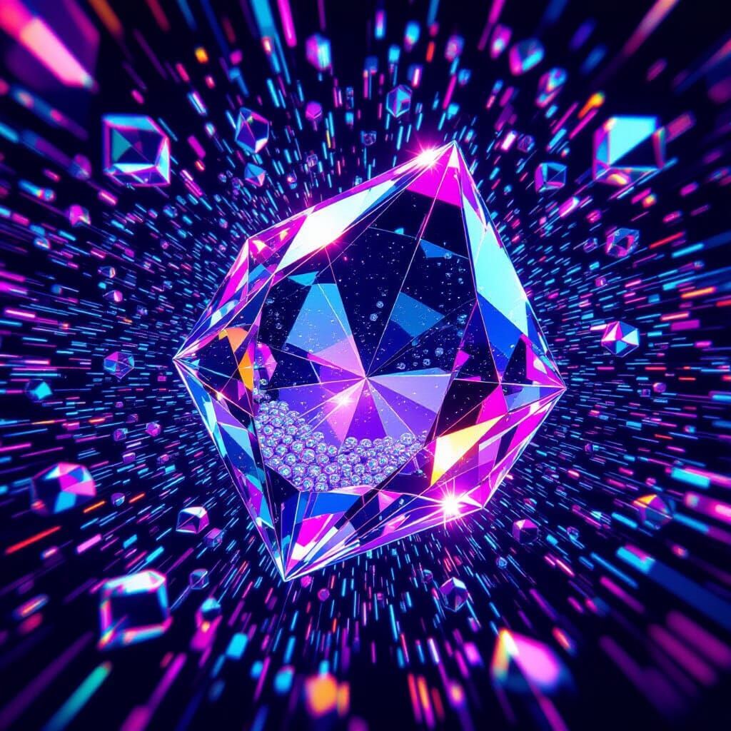 Neon Crystal: A Surreal Geometric Mosaic
