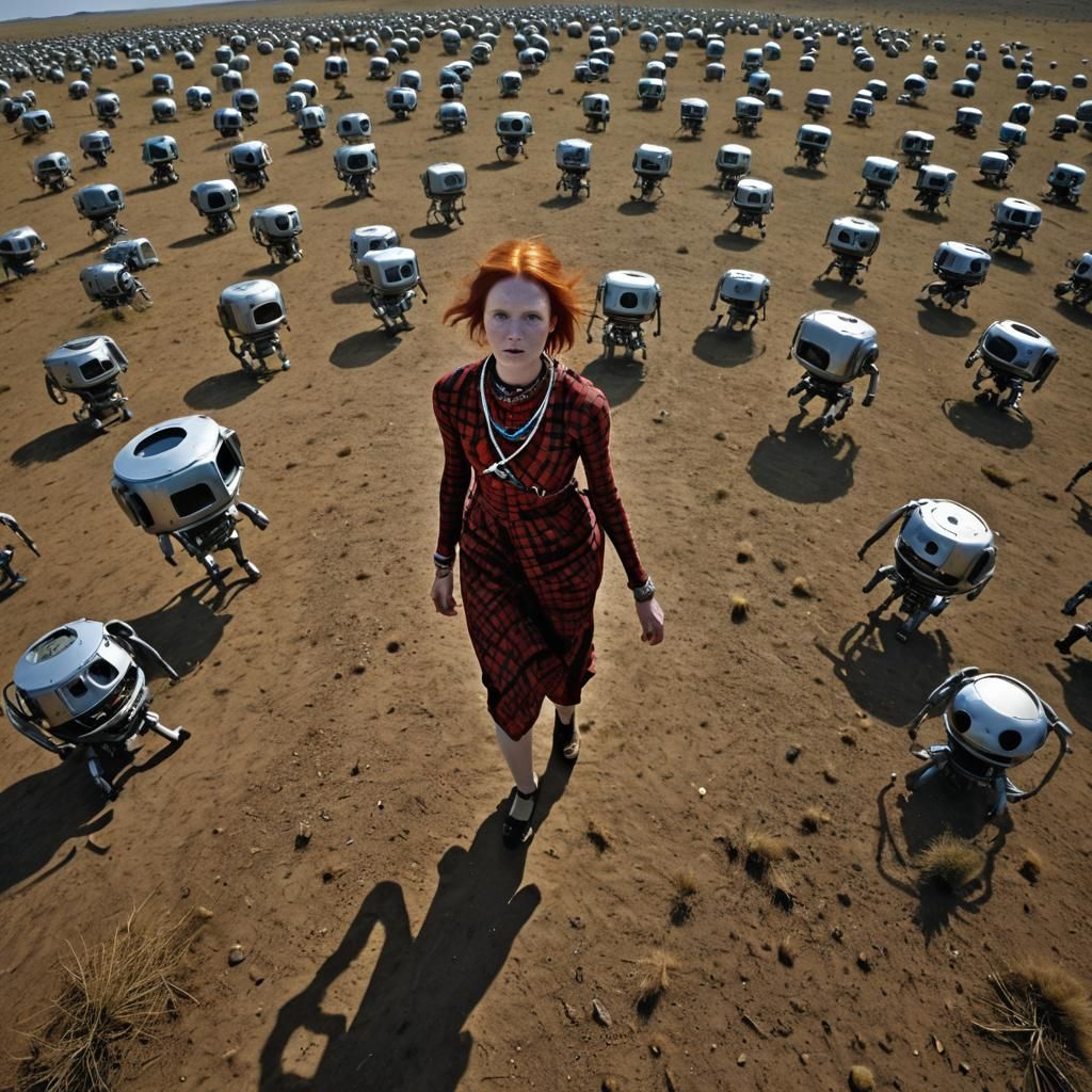 Colorful Photorealistic Portrait in Retro-Futuristic Style