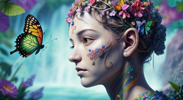 Stone Head with Floating Garden Concept Art