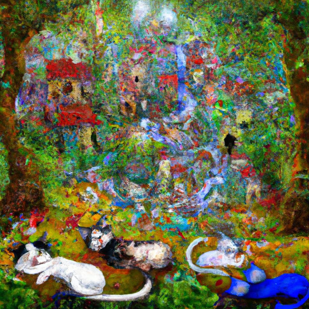 Magical Cat Landscape: A Matte Painting in 8k