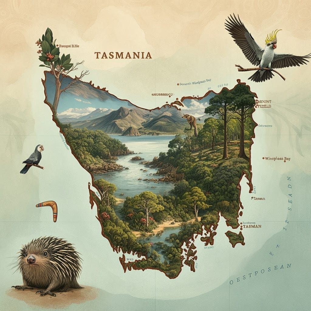 Tasmania's Diverse Landscapes and Wildlife in Realistic Deta...