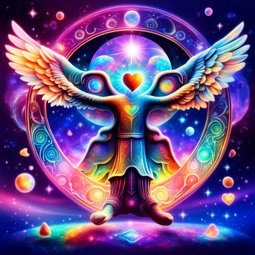 Holographic Cosmic Love Heart by Pablo Amaringo