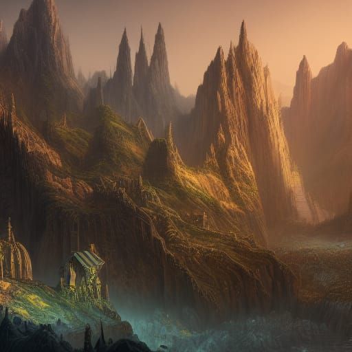 Fantastical Giant in Detailed Matte Painting