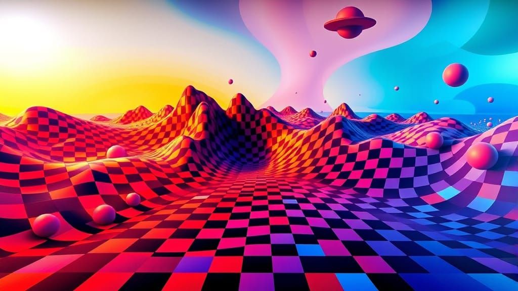 Optical Illusion Artwork in Op Art Style