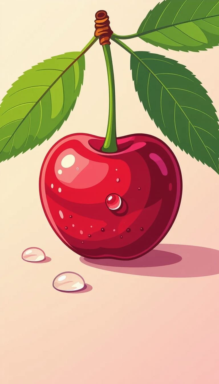 Vector Art Cherry Coloring Page Illustration