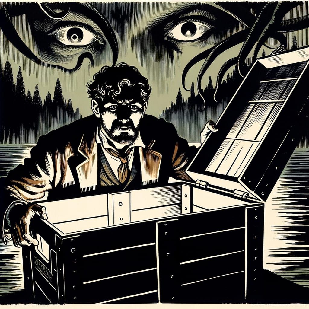 Horror Unveiled: Man Opens Crate to Eerie Lakeside Mystery