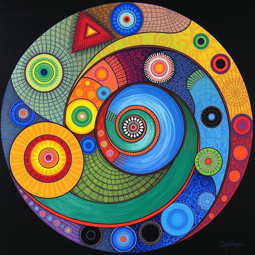 Vibrant Forms in Whirling Motion as Painting