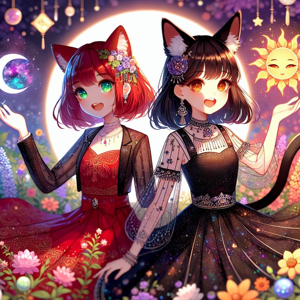 Evolved Moon Rabbit Moon and Sun Neko Akane