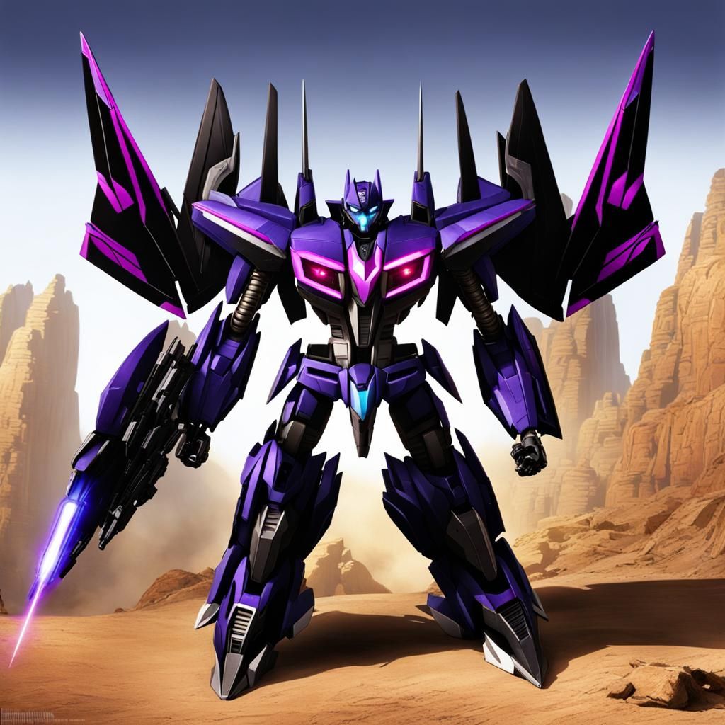 Sleek Decepticon Transformer in Nighthawk Mode