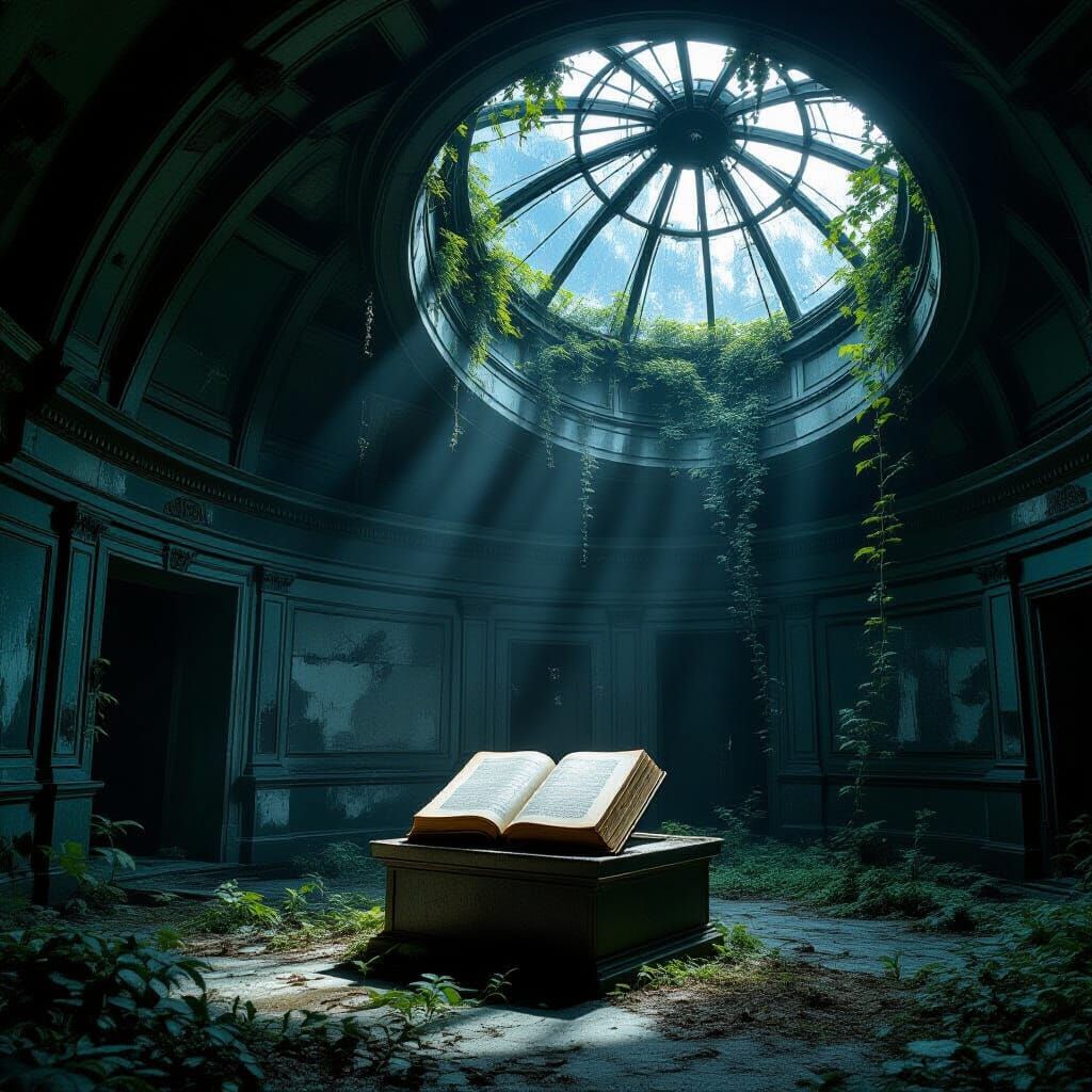 Abandoned Observatory Dome with Mysterious Light