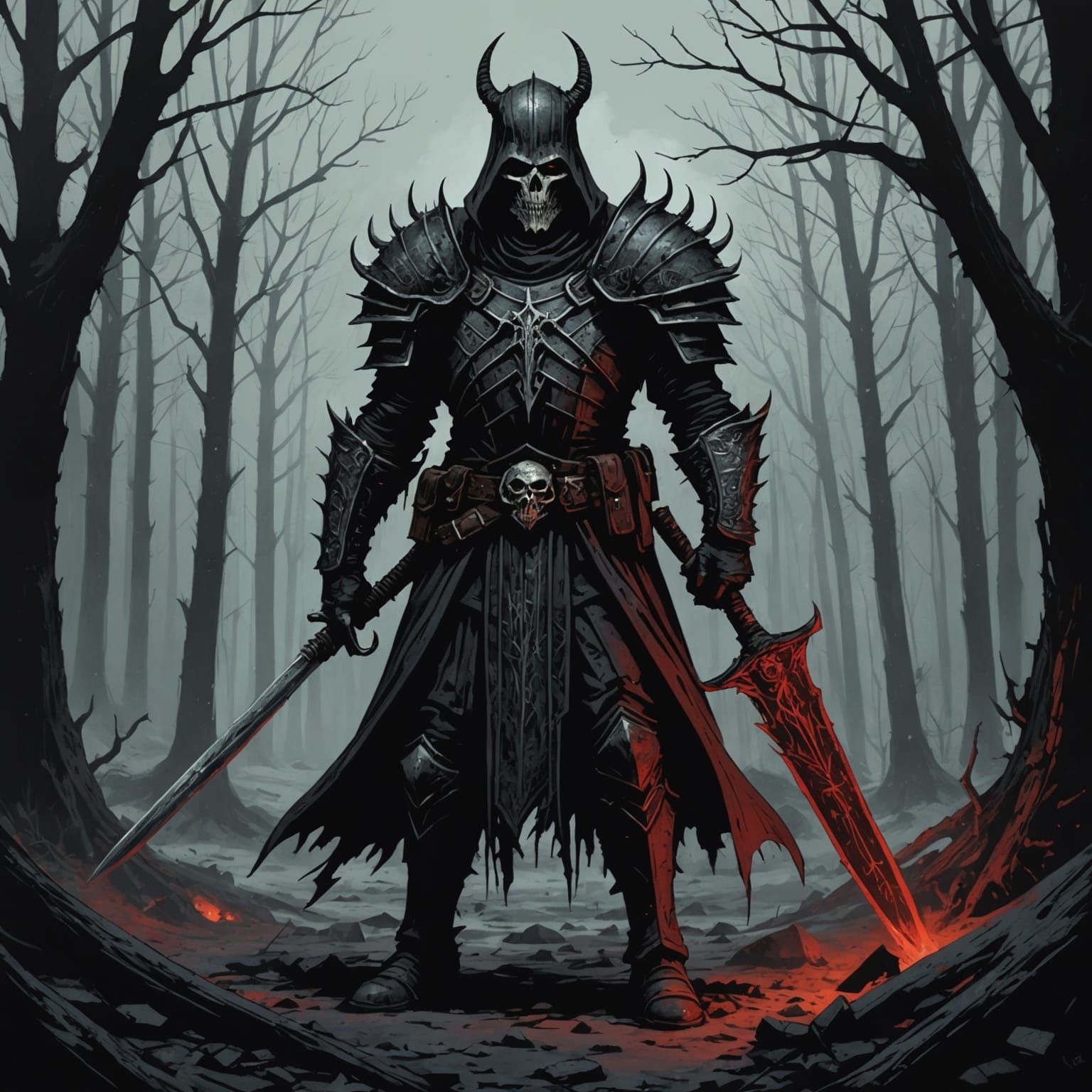 Grimdark Art in David Lozeau Style
