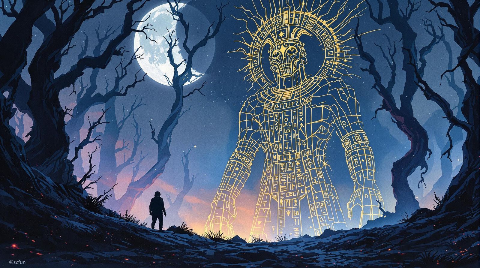 Mysterious Figure Discovers Ancient Statue in Enchanted Fore...