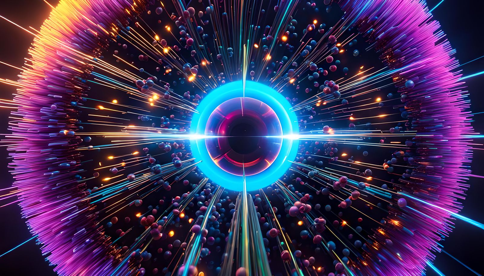 Quantum Particle in Cyberpunk Candy Art Style