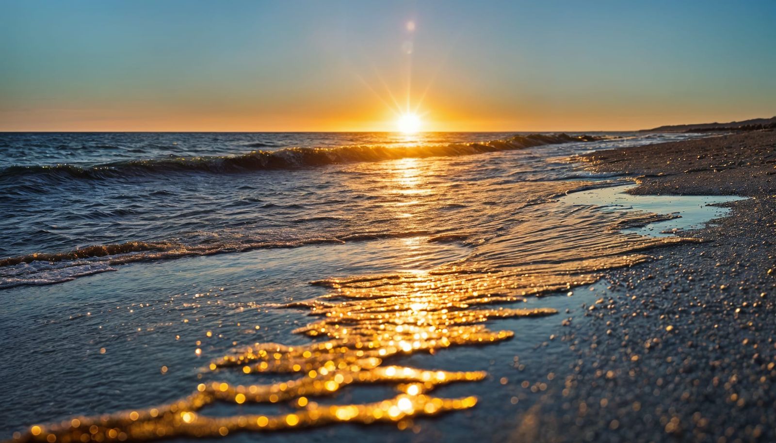 Golden Sunset Reflection on the Ocean