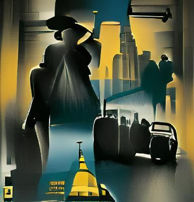 City Street in Film Noir Style