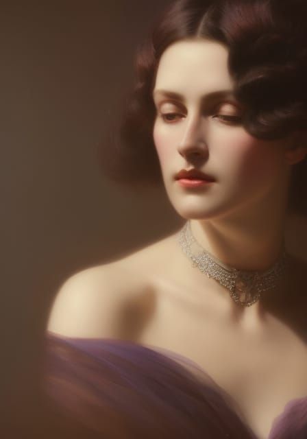 Edwardian Woman Portrait in Hyperrealistic Style