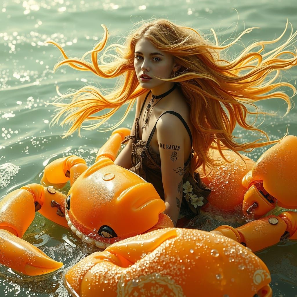 Gummy Crab Rider in Dreamlike Soda Sea