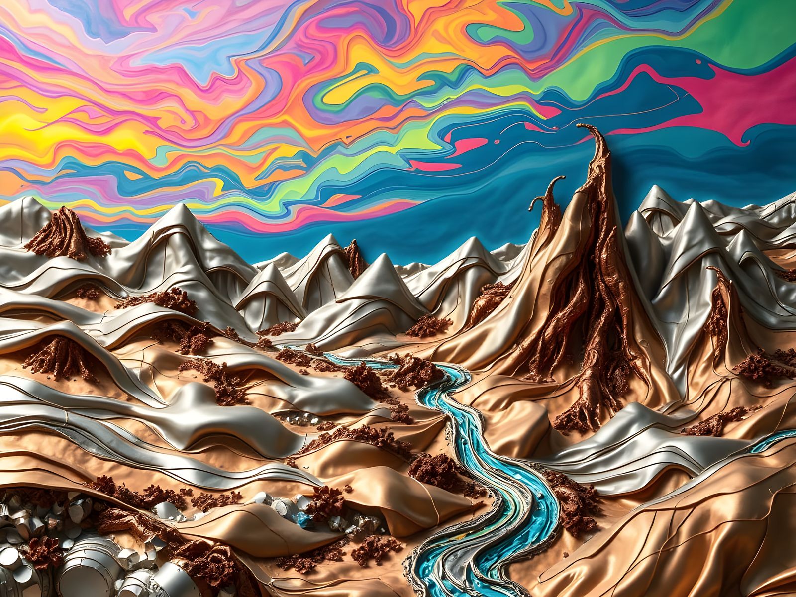 Surreal Industrial Ecosystem in High Relief