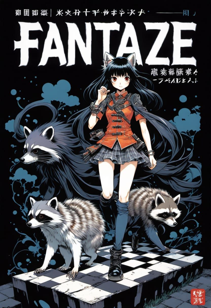 Fantasy Manga Cover with Goth Punk Girl