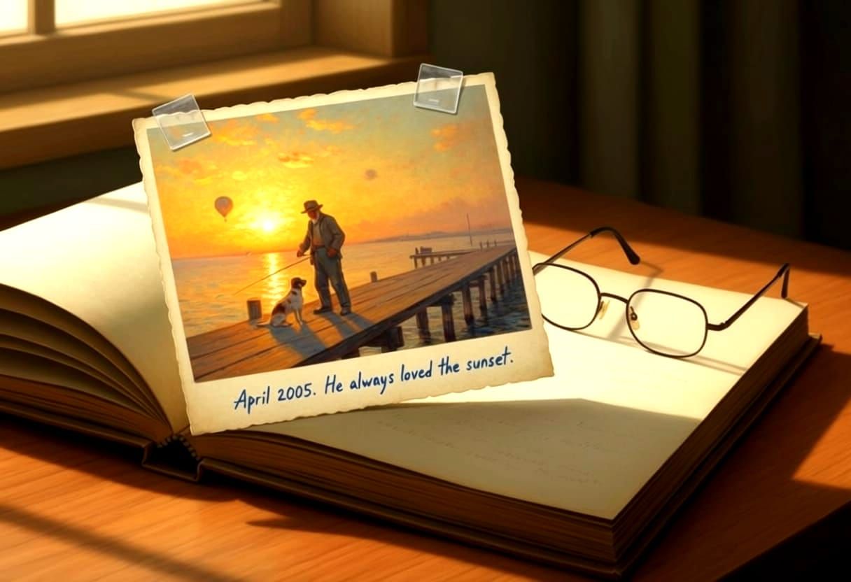 Nostalgic Still Life: Fisherman's Memory in Golden Sunset