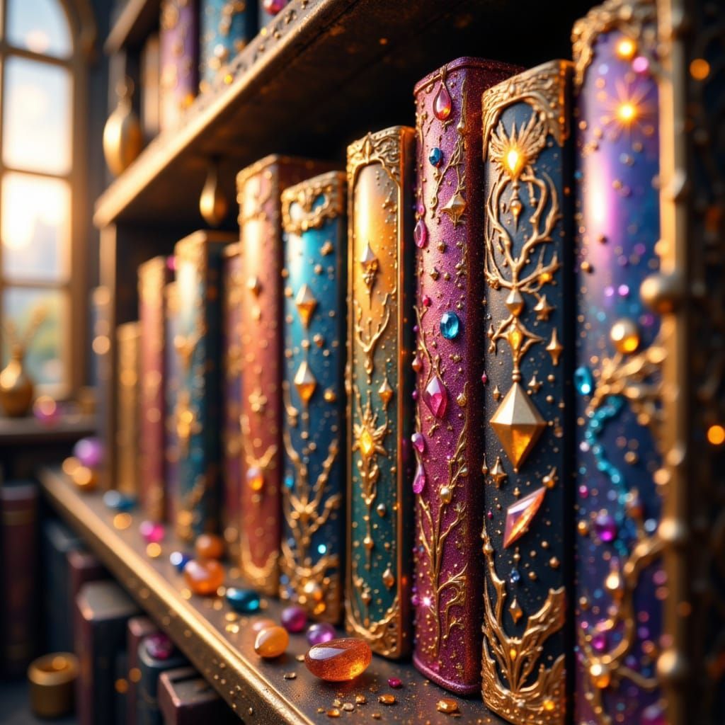 Gemstone Books in Gradient Colors