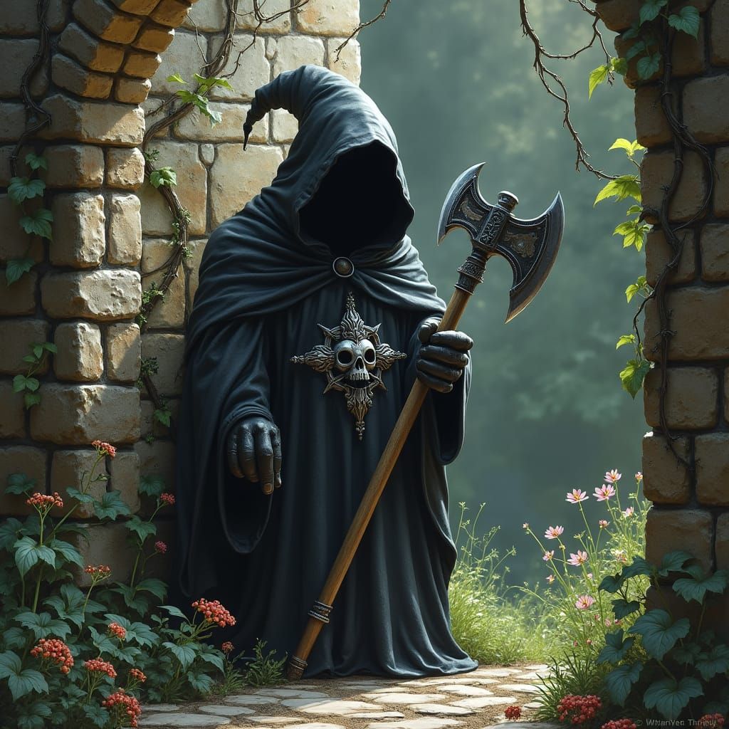 Garden Gnome Executioner in Dark Fantasy Style