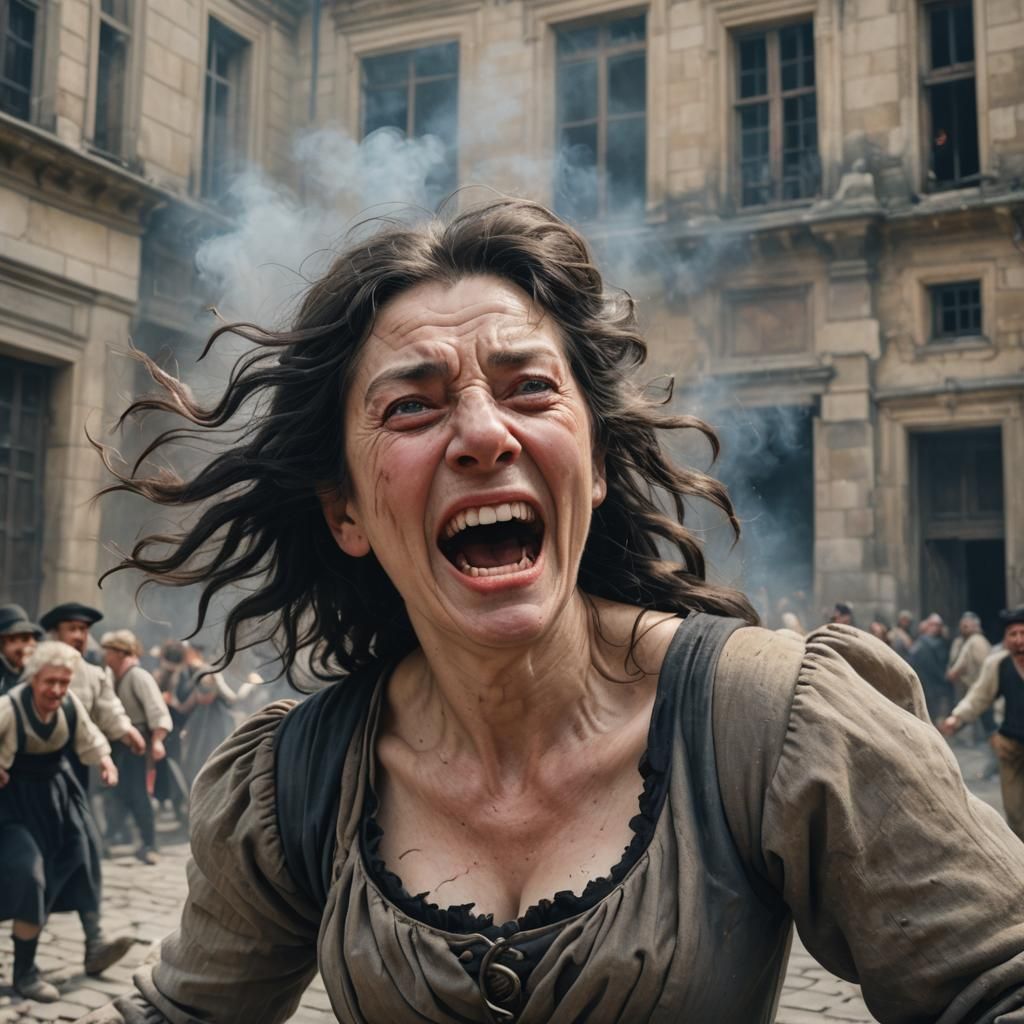 Ecstatic Woman in French Revolution Square