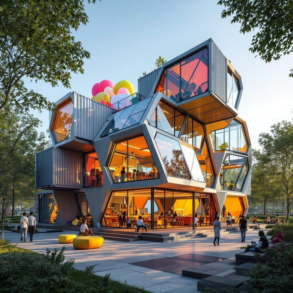 Futuristic Nomadic Hub: Inflatable Architecture Meets Shippi...