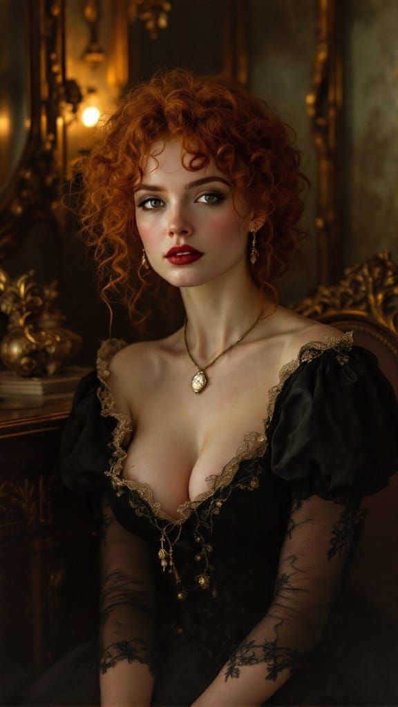 Mina Harker in Victorian Era, Oil Painting