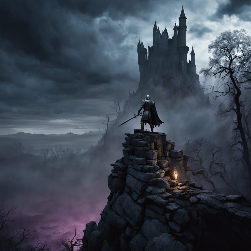 Knight in Dark Fantasy Ruins