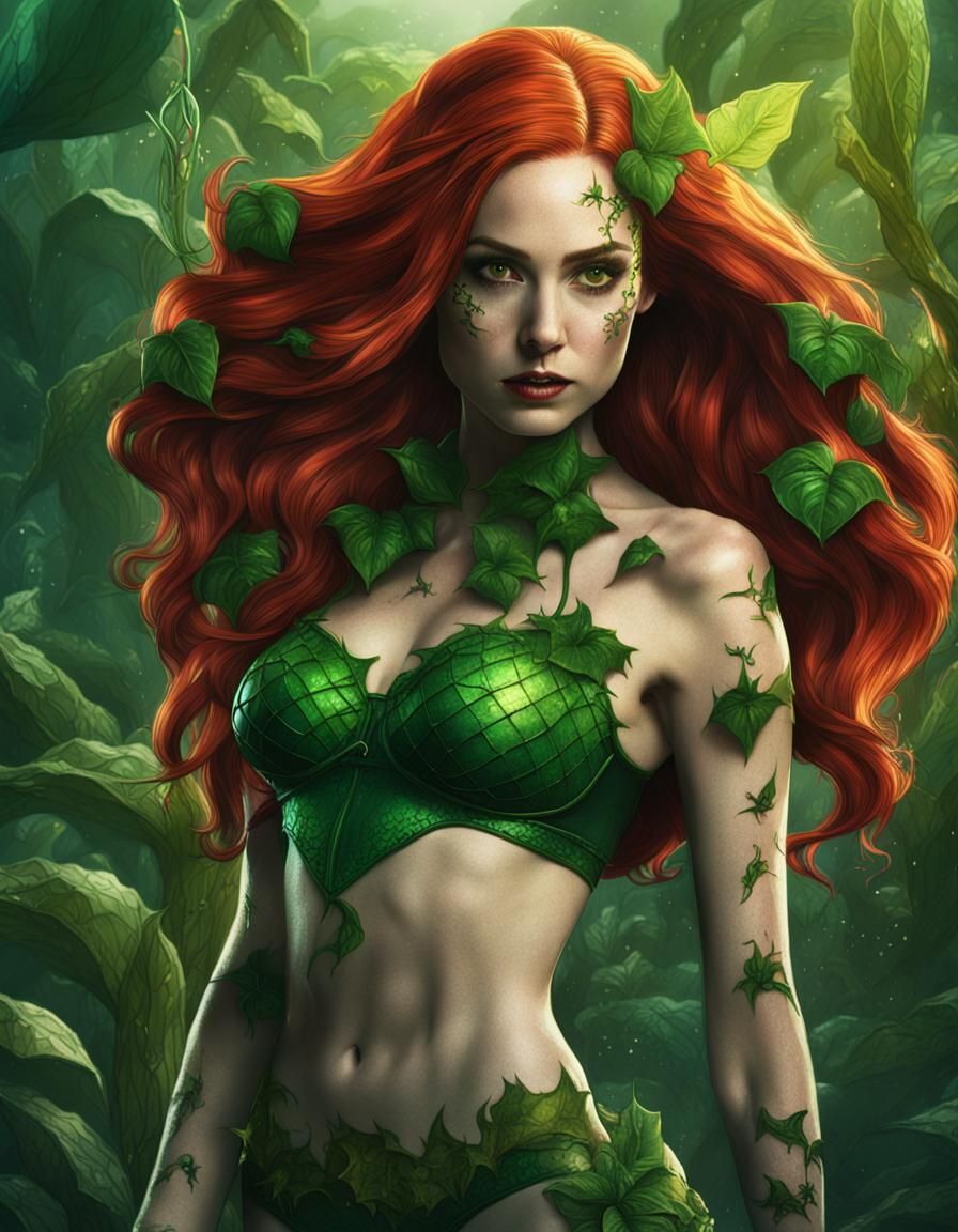 Karen Gillan as Poison Ivy: Detailed Matte Painting