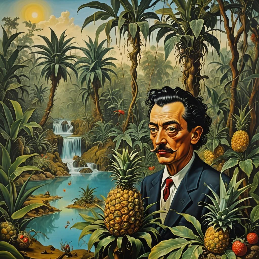 Dali and pineapples in the jungle