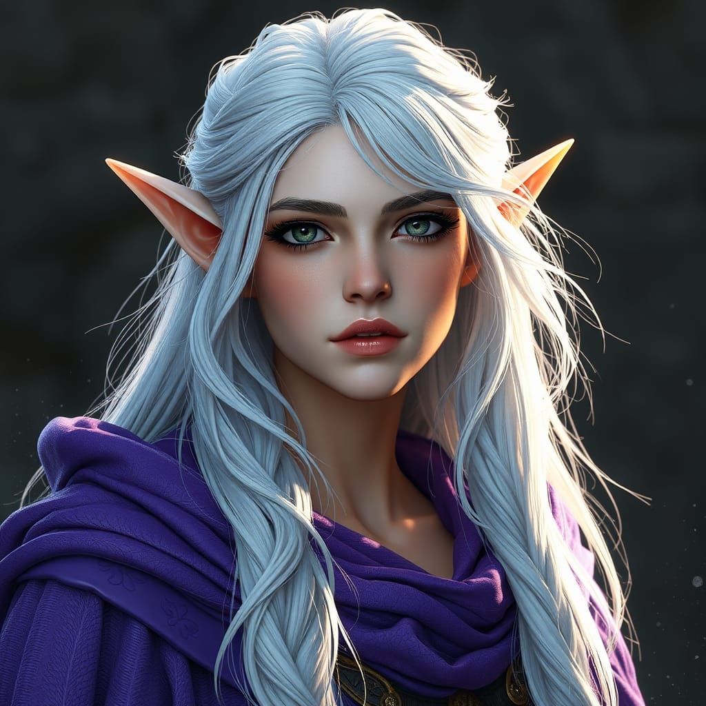 High-Elf Female in Violet Robes