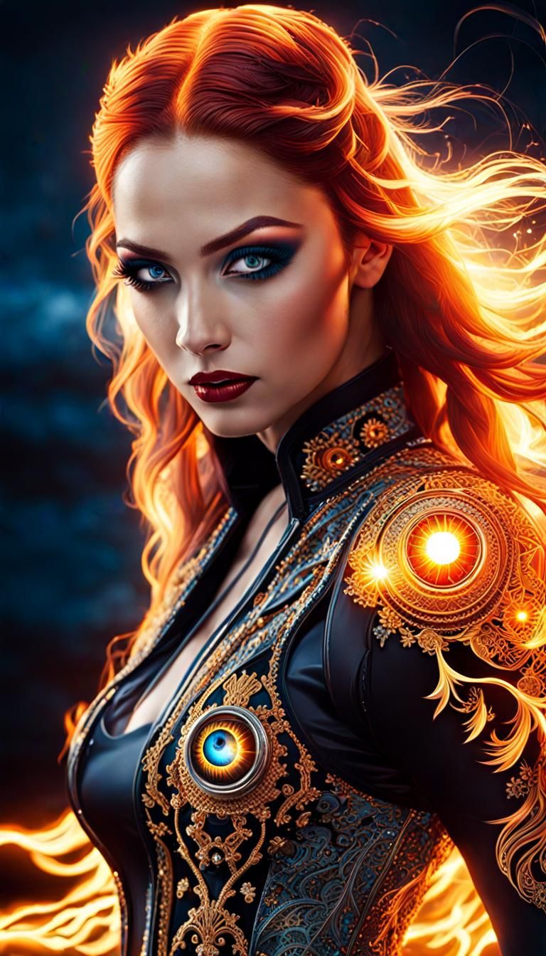 Surreal Cybernetic Supermodel in Weirdcore Style