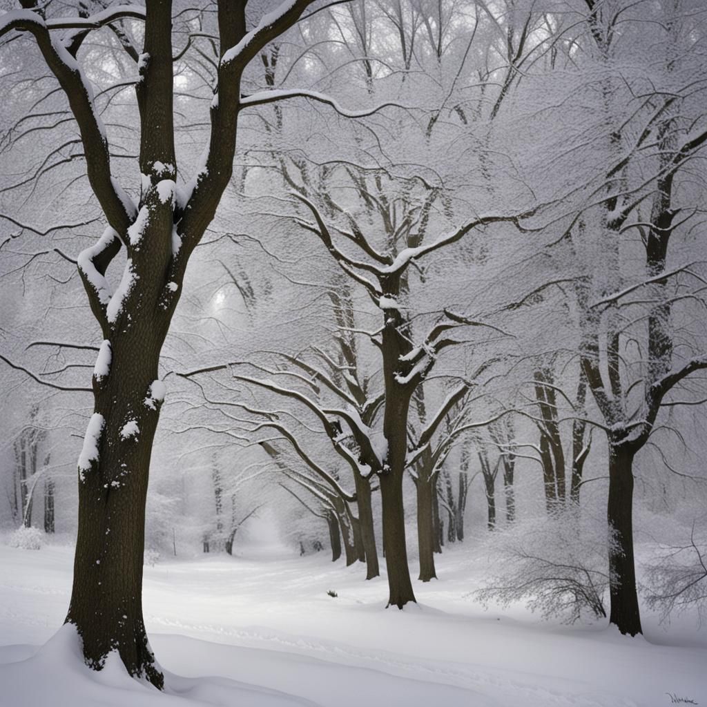 Intricately Detailed Tree in Mixed Media