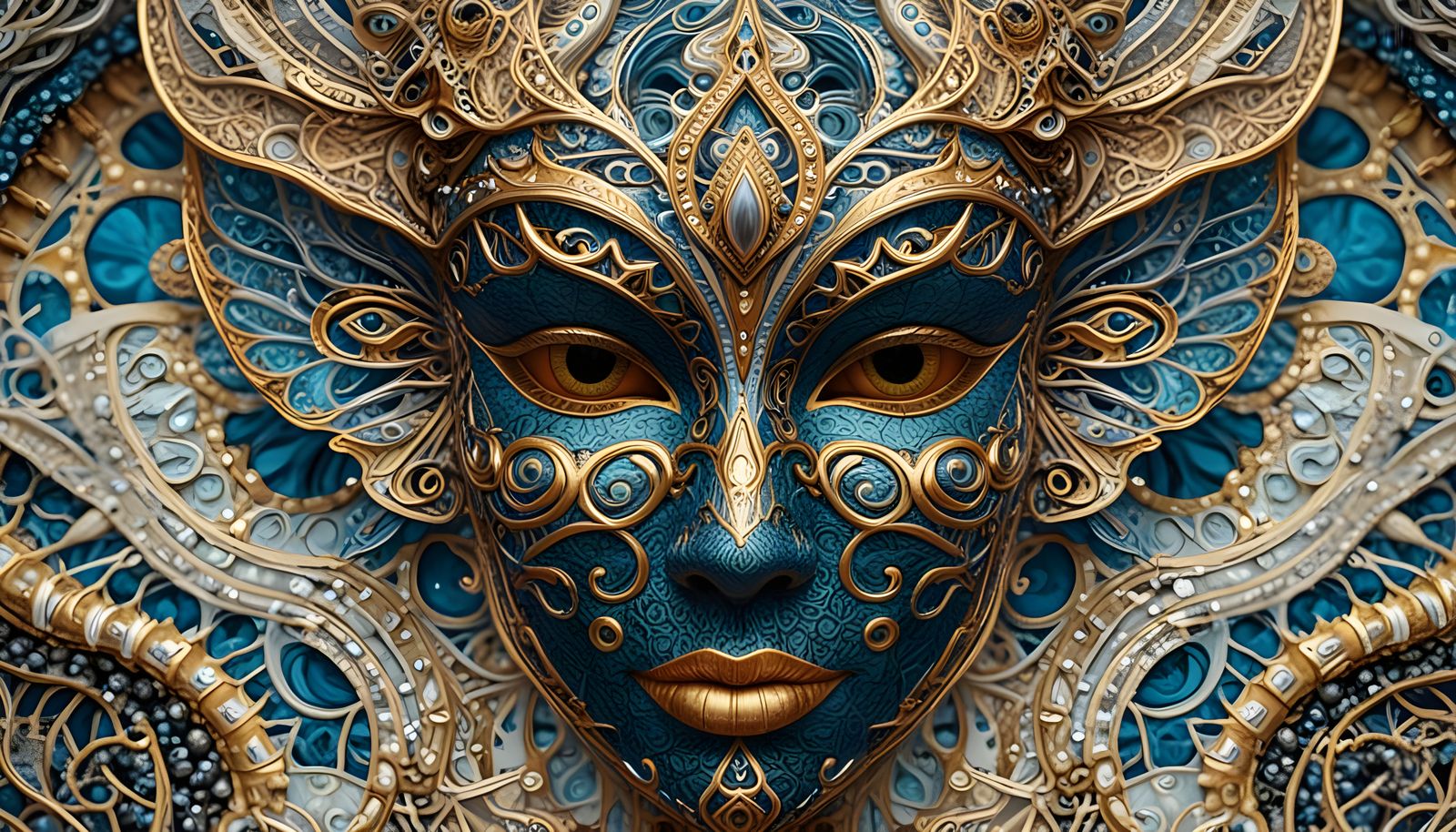 Polyanthropic Mask with Celtic Quantum Design