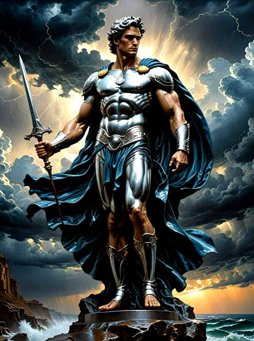 Mars, Roman God of War, as a Mercury Statue