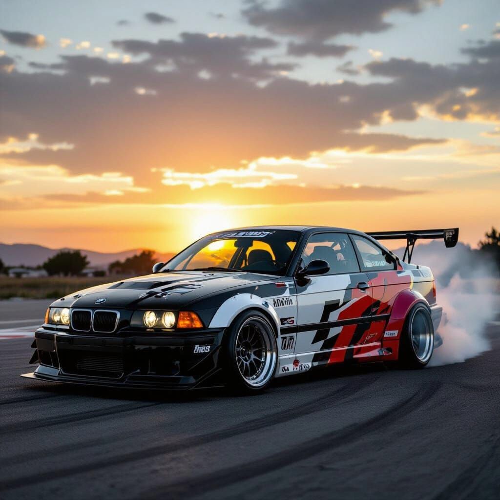 BMW E36 Drift Car with Rocket Bunny Kit