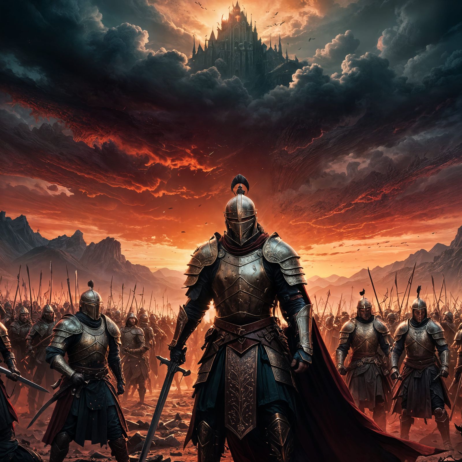Epic Battle Scene: A Thousand Swords in Matte Painting