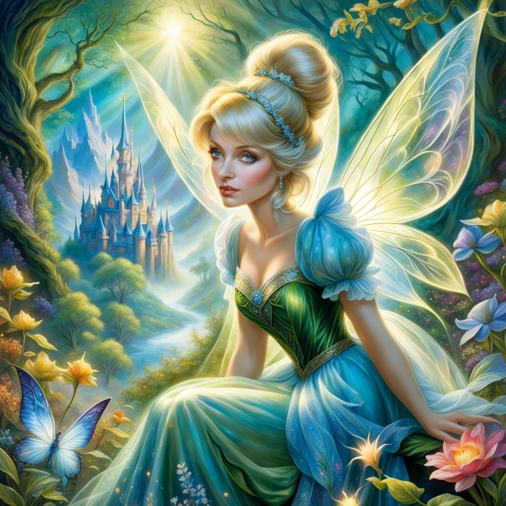 Tinkerbell in Mystical Wonderland Landscape Portrait