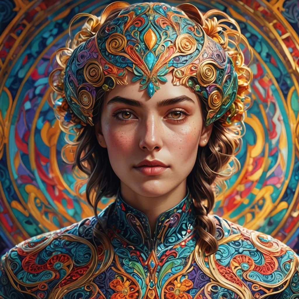 Intricate Patterned Clothing in Art Nouveau Style