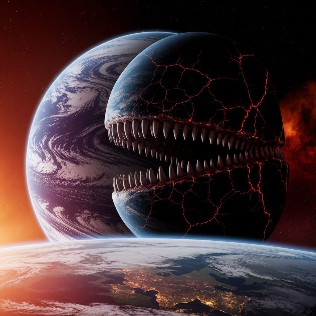 Galactic Eldritch Horror Consuming Earth in Cosmic Chaos