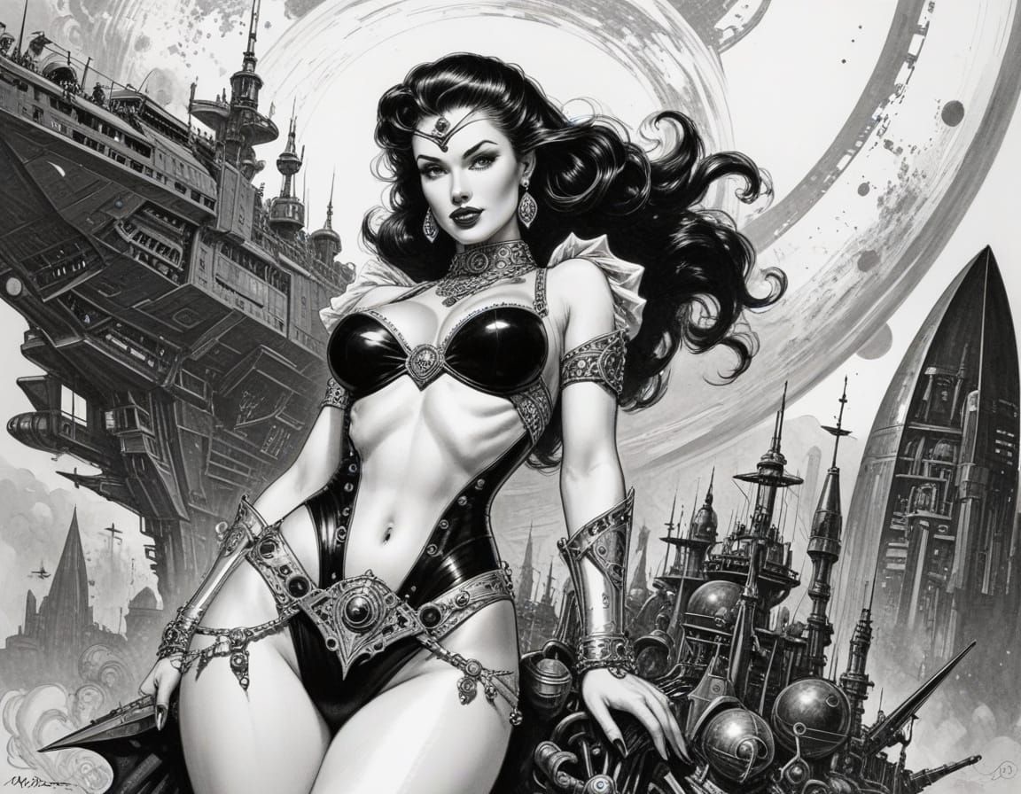 Ethereal Pinup Goddess Embarks on Retro-SciFi Quest