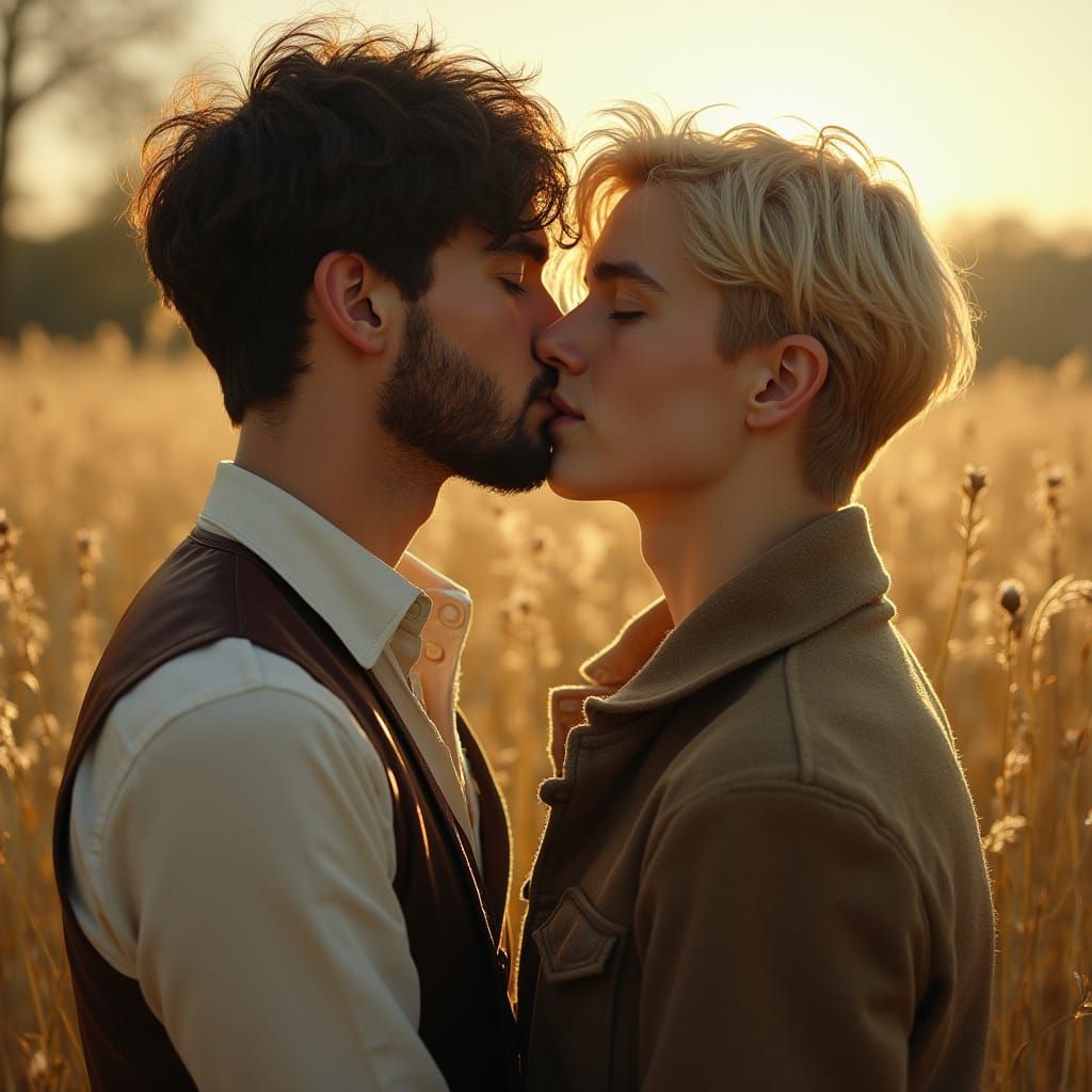 Passionate Kiss in Rural England, Romantic Style
