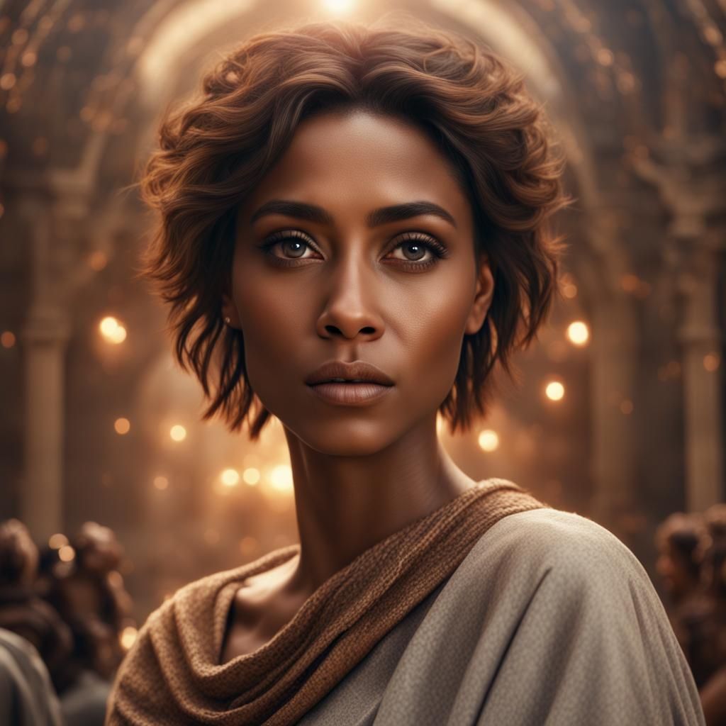 Woman's Loving Gaze at Jesus Christ: Digital Painting